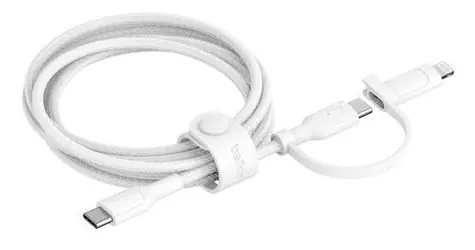 Belkin BOOST CHARGE Kabel 2-in-1 USB-C + Lightning weiß / 1,5 m