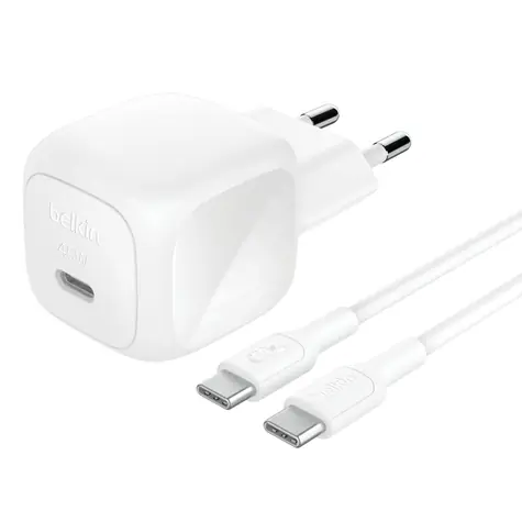Belkin BOOST CHARGE Ladegerät weiß / Ladegerät / USB-C / 45W / PD / PPS / mit USB-C-Kabel