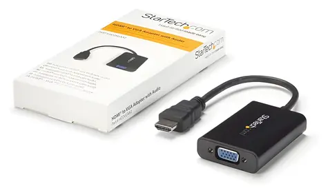 StarTech HDMI-zu-VGA-Adapter, schwarz / Reduzierung / 1920 x 1080 / 60 Hz