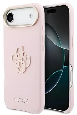 Guess PU-genarbtes 4G-Harz- Logo pink / Rückseite / für iPhone Air