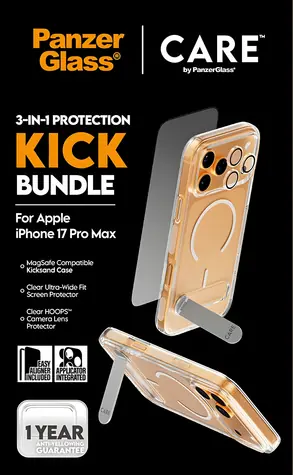 PanzerGlass Bundle 3-in-1 Schutzset für iPhone 17 Pro Max / gehärtetes Glas + Hülle + Kameraschutz