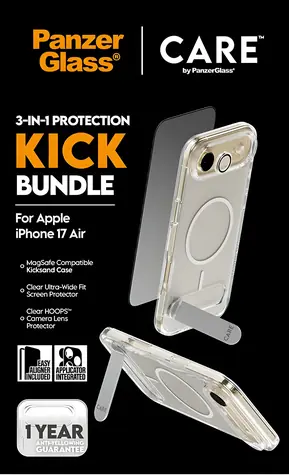 PanzerGlass Bundle Kick 3in1 für iPhone 17 Air / Schutzset / Gehärtetes Glas + PET + Silikon