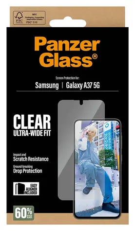 PanzerGlass UWF Samsung Galaxy A37 5G klares / gehärtetes Glas / mit Applikator