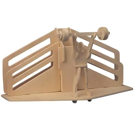 Woodcraft 3D-Puzzle-Stiftehalter aus Holz Gewichtheben