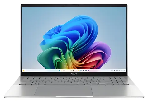Asus Vivobook S16 silber / Notebook / 16" WUXGA OLED / Snapdragon X1-26-100 / 32 GB RAM / 512 GB SSD / Windows 11H