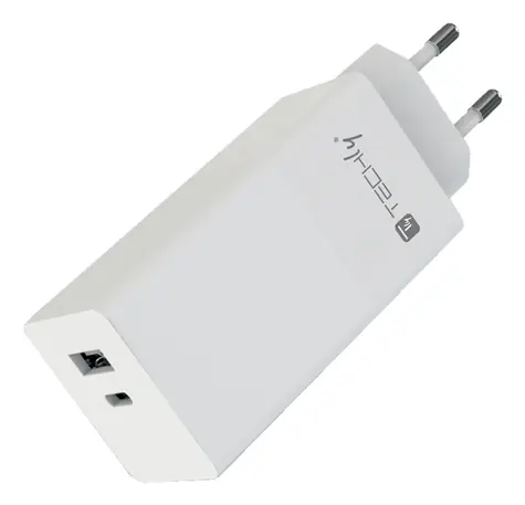 Techly IPW-PD100W-WH weiß / Netzteil / 100 W / USB-C PD / USB-A