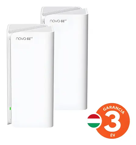 Tenda Nova MX21 Pro (2 Stück) / Mesh-System / Wi-Fi 6E AXE5700 / Tri-Band / WPA3 / VPN / 6x GLAN/GWAN