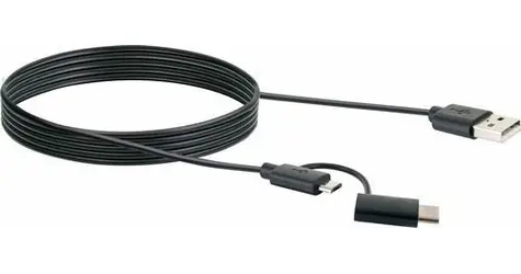 Schwaiger USB-C- und USB-A-auf-Micro-USB-Kabel, schwarz / USB-Kabel / 1 m / abgeschirmt