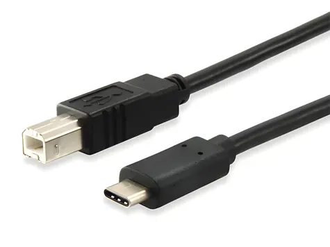 USB-C - auf-USB-B-Kabel (schwarz) / USB 2.0 / Zum Drucker / 1 m