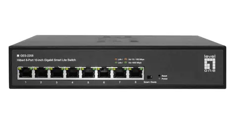 LevelOne GES-2208 / Switch / 8x Gigabit Ethernet / Managed / 10" Rack / VLAN