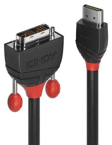 Lindy HDMI - DVI-D schwarz / Reduzierung / 2 m / Schwarze Linie