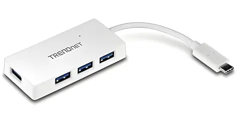 Trendnet TUC-H4E weiß / USB-Hub / USB-C / 4X USB 3.0 / 5 Gbit/s