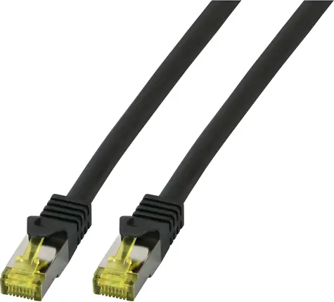 EFB-Patchkabel schwarz / Cat6A S/FTP / RJ45-RJ45 / LSZH / 7,5 m