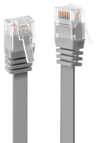 Lindy Flachkabel Cat6 U/UTP 2 m grau / Netzwerkkabel / RJ45-RJ45 / flache Ausführung