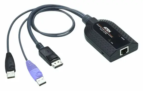 Aten USB DisplayPort Virtual Media / KVM-Adapter / DisplayPort + USB + RJ-45 / 1920x1200 / Schwarz