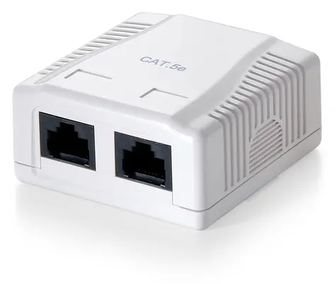 Weiß Equip Unterputzdose / Cat.6 / 2- Port RJ45