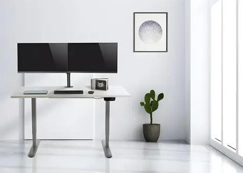 Schwarzer Monitor- Equip für 2 Monitore (13"-27"), Tragkraft 16 kg, VESA 75x75-100x100, Neigung -45° bis 45°