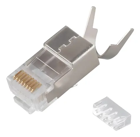 Cat8.1 Silber / RJ45 Equip / geschirmt / vergoldete Kontakte / 50 Stück