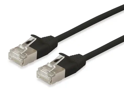 Equip SlimFlex schwarz / Patchkabel / Cat6a / F/FTP / 0,15 m