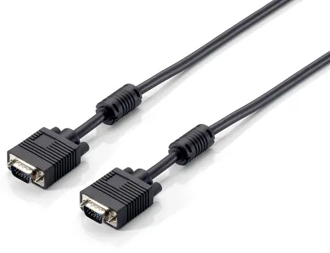 Equip 118810 schwarz / VGA-Anschlusskabel / Stecker/Stecker / 1 m / Ferritkern / max. 2048×1536