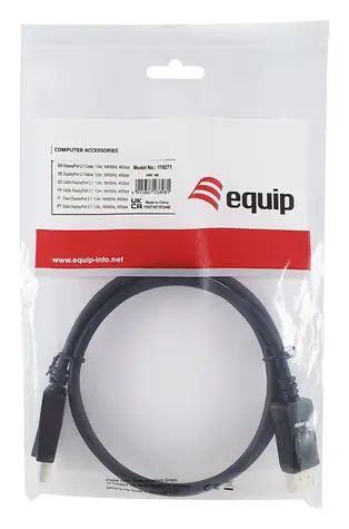 Equip: Schwarz / DisplayPort-Kabel / DisplayPort 2.1 / 16K/60Hz / 1 m