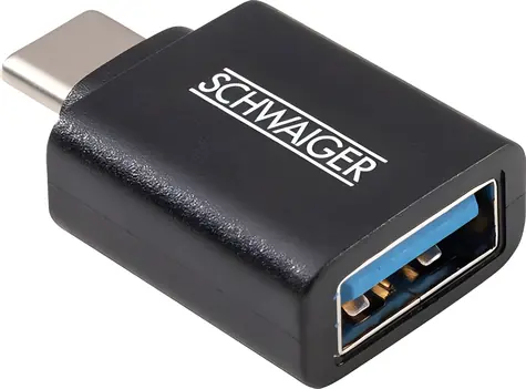Schwaiger USB-C auf USB-A schwarz / Adapter / USB 3.2 Gen 1