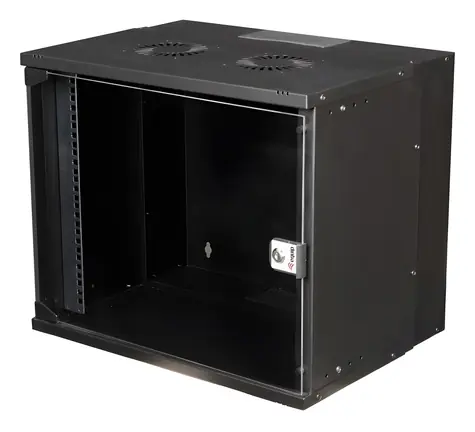 Equip ECO schwarz / Wandschrank / 19" / 9 HE / Glastür / 540 x 400 mm