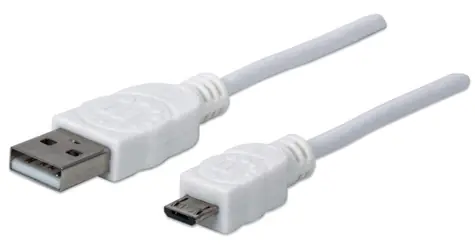 Manhattan USB 2.0 A - Micro-B weiß / Kabel / 1 m / 480 Mbit/s