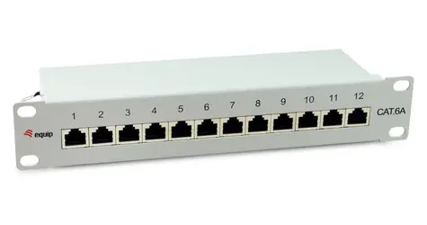 Equip 326523 grau / Patchpanel / 10" / 12x RJ45 / Cat6a geschirmt / 1 HE