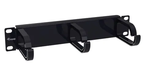 Equip 10" schwarz / Montageplatte / 1 HE / 3x Kunststoffgriff