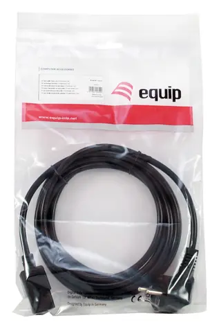 Equip CEE 7/7 90° - C13 schwarz / Netzkabel / 3 m / 250 V / 10 A
