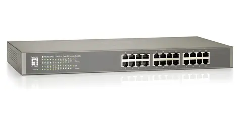 LevelOne Switch 24x Fast Ethernet 19" Metall / Switch / Unmanaged / 10/100 Mbit/s / QoS / 4,8 Gbit/s