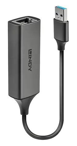 Lindy USB 3.0 Gigabit-Ethernet-Adapter / Netzwerkadapter / USB-A 3.0 / RJ45 / 10/100/1000 Mbit/s / silber