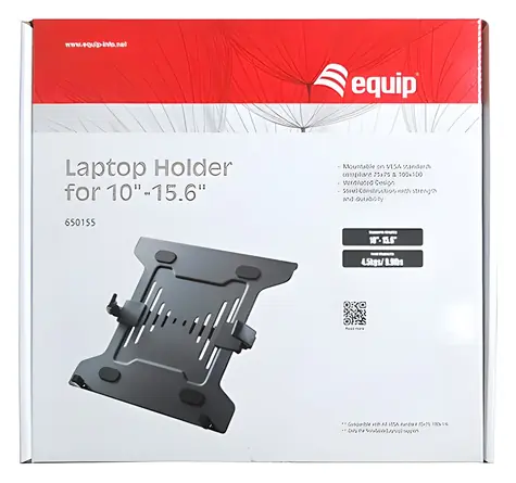 Equip schwarz / Laptophalterung / VESA 75×75, 100×100 / Tragkraft 4,5 kg / 10 - 15,6 Zoll