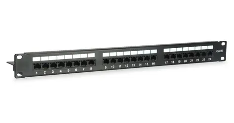 Equip mit 24 Ports Cat6 / Patchpanel / RJ-45 / UTP / 1U / 19"