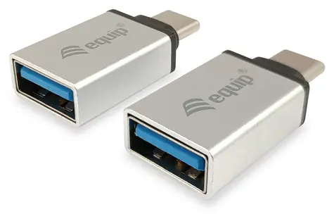 Equip silber / USB-C auf USB-A 3.0 Adapter / Aluminium / 5 Gbit/s / 2 Stück