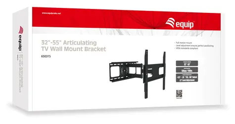 Equip TV-Halterung 32-55 Zoll, schwarz / neig- und schwenkbar / VESA 400x400 mm / Tragkraft 50 kg
