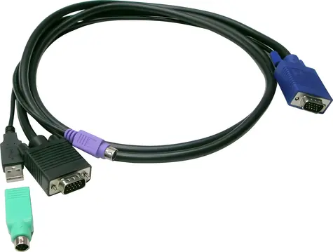 LevelOne KVM-Kabel VGA/USB/PS2 schwarz / KVM-Kabel / 1,8 m / VGA, USB-A, PS/2