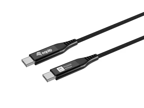 Equip: Schwarz / USB-C-Kabel / USB 4.0 40 Gbit/s / PD 240 W / 1,2 m / DisplayPort 8K