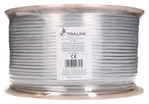 Extralink CAT7 S/FTP / Netzwerkkabel / 305 m / Innenbereich / 10 Gbit/s / Kupfer 24 AWG / PoE