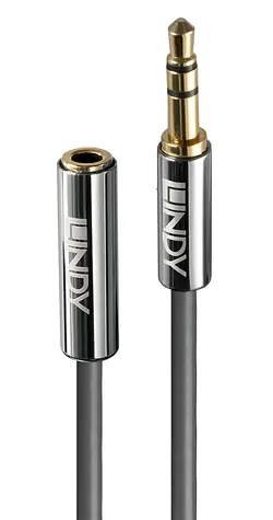 Lindy Cromo Line anthrazit / Audio-Verlängerungskabel / 3,5-mm-Klinkenstecker / 3 m
