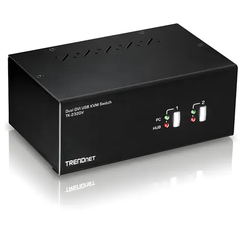 Trendnet TK-232DV / KVM-Switch / 2- Port / DVI-I / USB-Hub / Audio