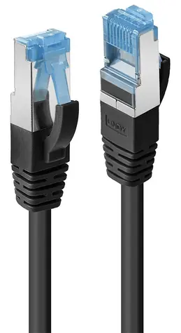 Lindy Cat6a S/FTP schwarz / Patchkabel / RJ45-RJ45 / PIMF / 0,5 m