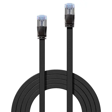 Lindy Cat6a Flachbandkabel Schwarz / Patchkabel / U/FTP / RJ-45 / 5 m