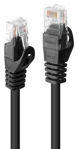 Lindy Black / Patchkabel / Cat 6 U/UTP / RJ-45 / 0,5 m
