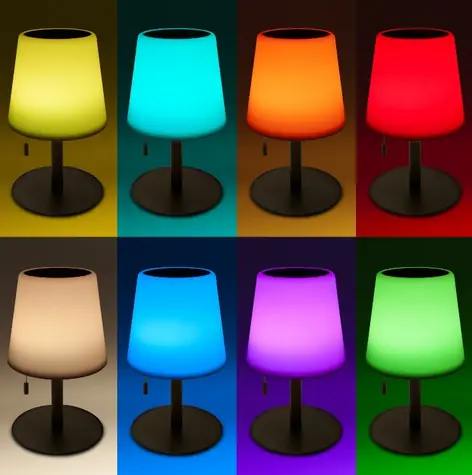 Schwaiger TILA0166 schwarz/weiß / wiederaufladbare LED-Tischleuchte / RGB / Solarladung / IP44 / 200 lm