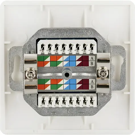 Schwaiger STP Cat6 weiß / Datenbuchse / 2xRJ45 / Unterputz / geschirmt