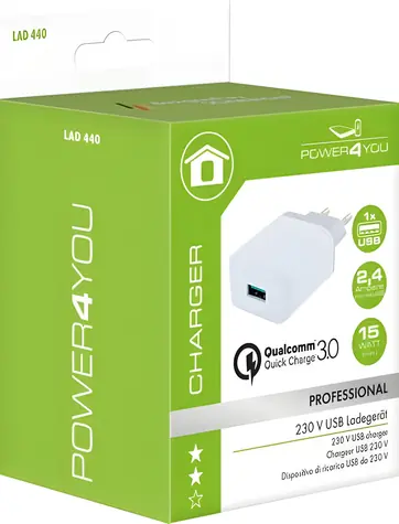 Schwaiger USB-Ladegerät Quick Charge 3.0 weiß / Netzladegerät / 1x USB-A / 15 W