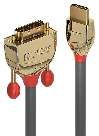Lindy Gold Line grau / Adapter / HDMI - DVI-D / 0,5 m