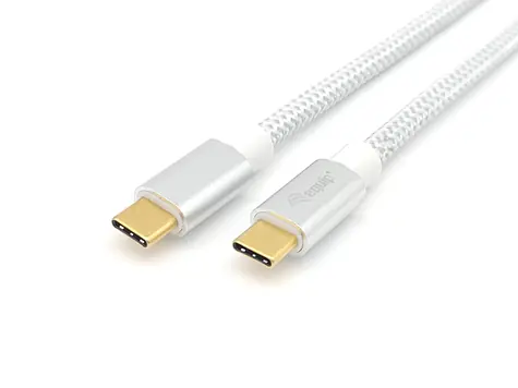 Equip: Weiß / USB-C-auf-USB-C-Kabel / USB 3.2 Gen 2 / 10 Gbit/s / PD 100 W / 0,5 m